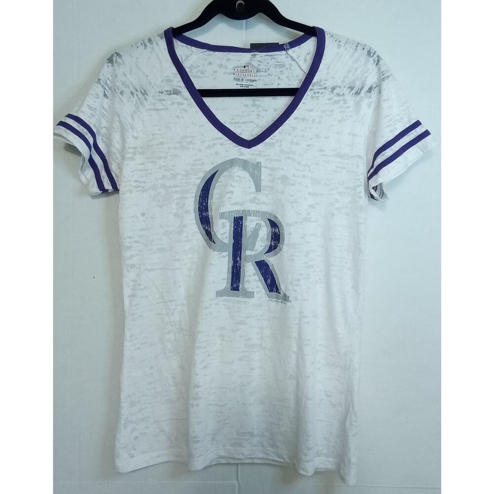 Colorodo Rockies MLB White Tee Womens Large
